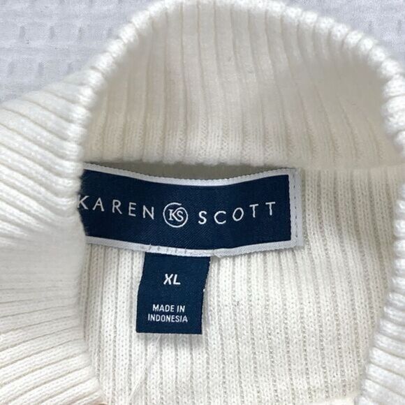 Karen Scott Colorblock Mock Neck Sweater Womens Sz XL Brown Casual Pullover New - Picture 16 of 16